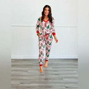 Shirley & Stone Christmas Cakes Jogger Lounge Pajama Sets for Women - Loungewear